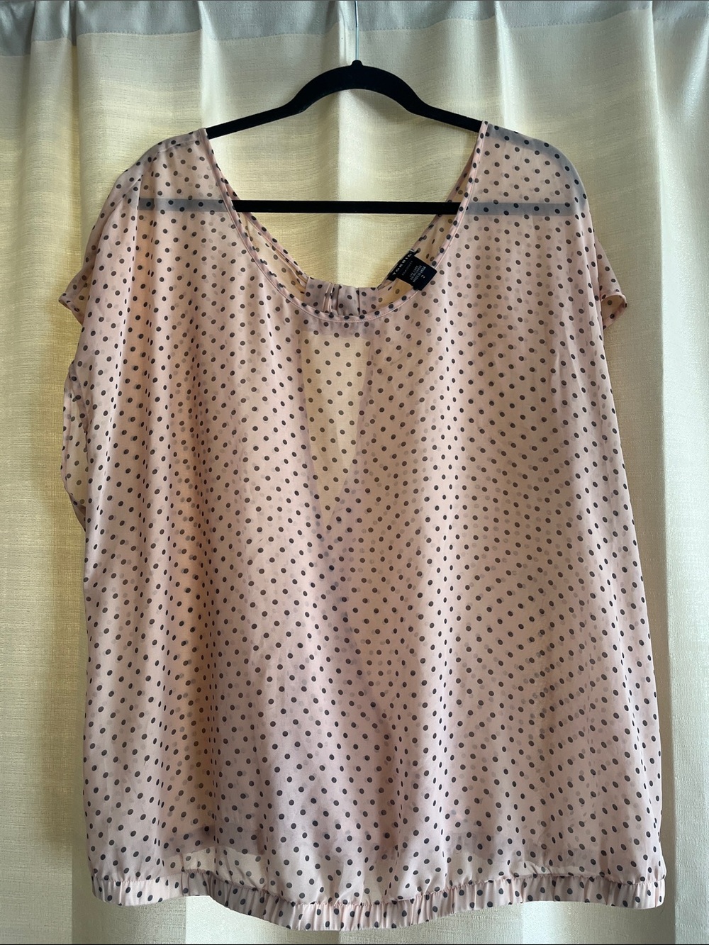 Women’s torrid Light Pink Polka Dot Blouse - Sheer Short Sleeve Top
